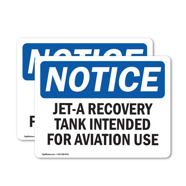Signmission Jet-A Recovery Tank Intended For Aviation Use, 5 in W x Rectangle, Vinyl Decal OS-2PACK-NS-D-35-L-13762 - main